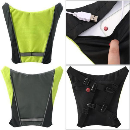 Visible Night Cycling LED Safety Vest Waterproof Reflective