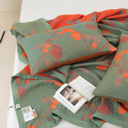 Soft Floral Reversible Cotton Bedding Set