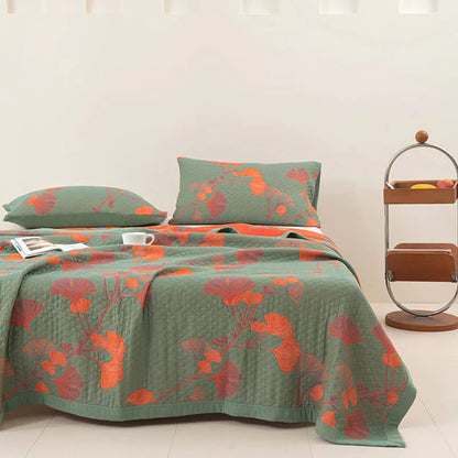 Soft Floral Reversible Cotton Bedding Set