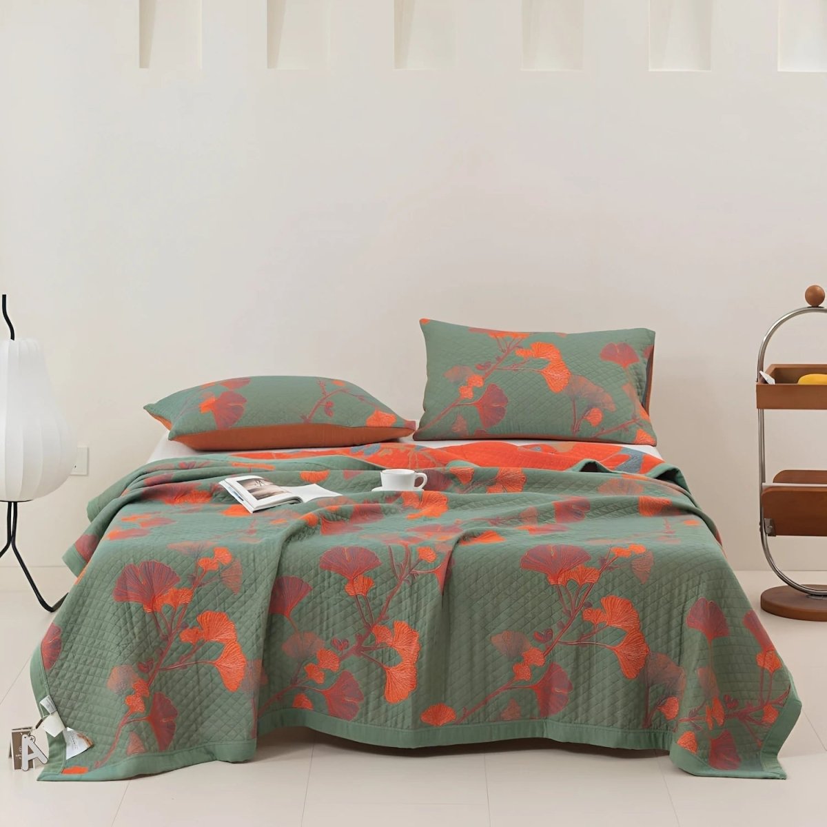 Soft Floral Reversible Cotton Bedding Set