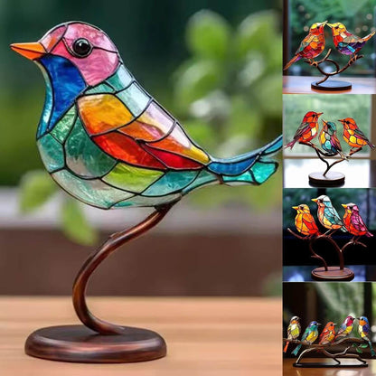 Vibrant Bird Perch Home Decor Figurine
