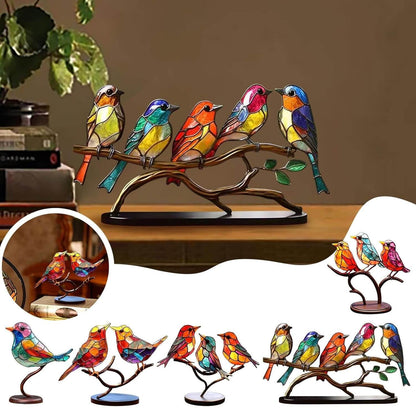 Vibrant Bird Perch Home Decor Figurine