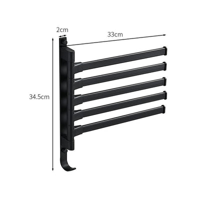 Space Saving 5-Arm Towel Holder in Black