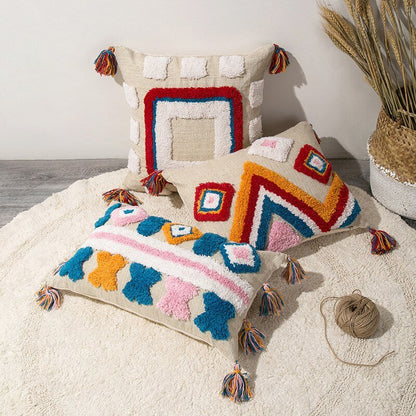Unique Textile Accent Pillow in Moroccan Chic Design
