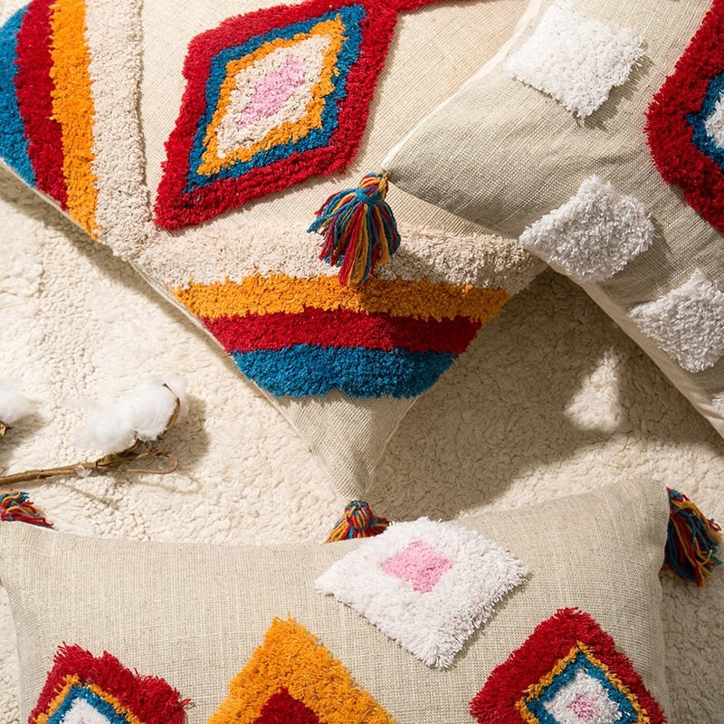 Unique Textile Accent Pillow in Moroccan Chic Design