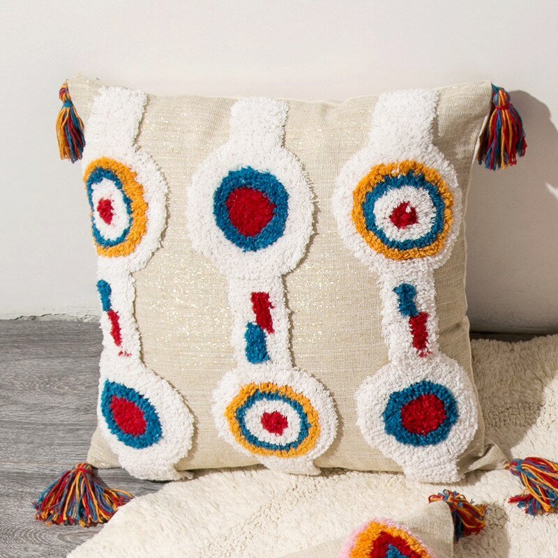 Unique Textile Accent Pillow in Moroccan Chic Design - Yeezlab