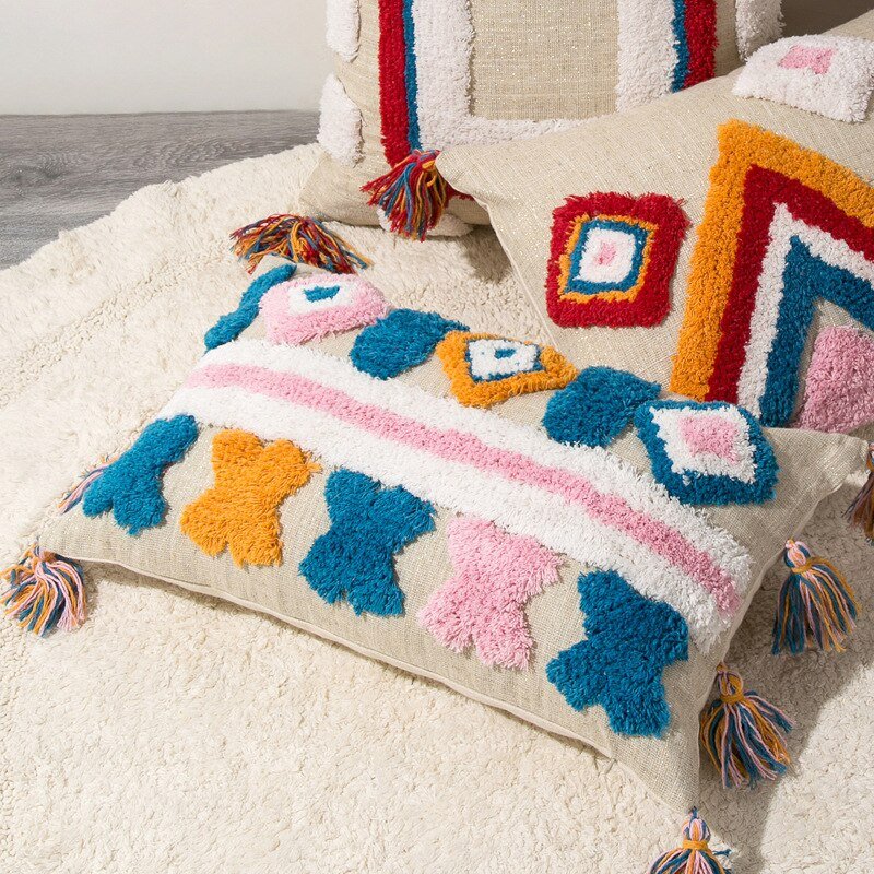Unique Textile Accent Pillow in Moroccan Chic Design