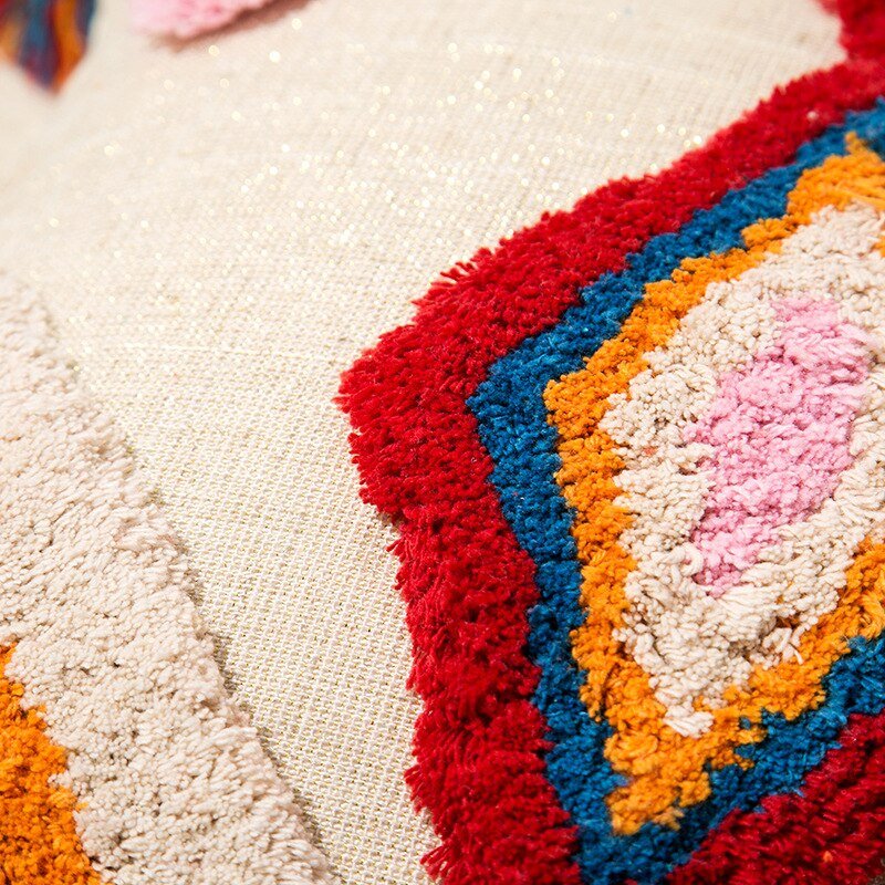 Unique Textile Accent Pillow in Moroccan Chic Design