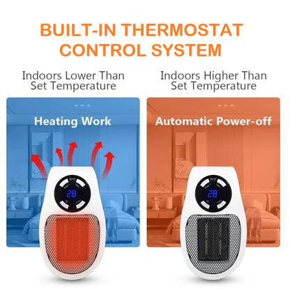 Compact Space Heater with Digital Display and Thermostat
