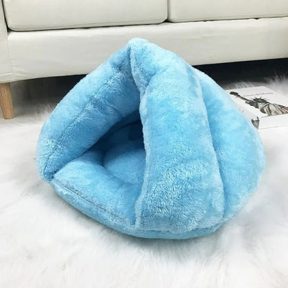Cozy heated cave pet bed for cats and small dogs