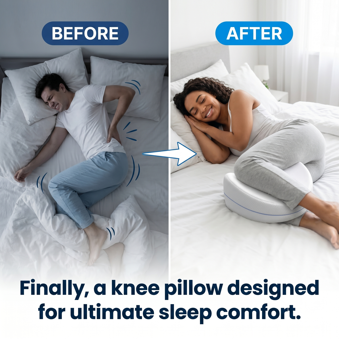 YeezLab™ Orthopedic Knee Pillow for Side Sleepers