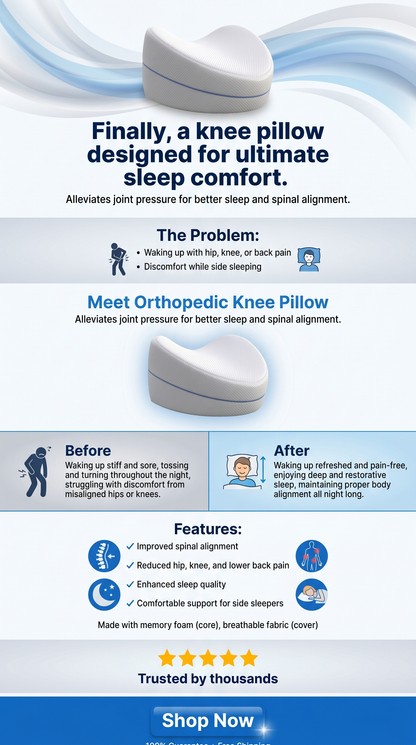 YeezLab™ Orthopedic Knee Pillow for Side Sleepers