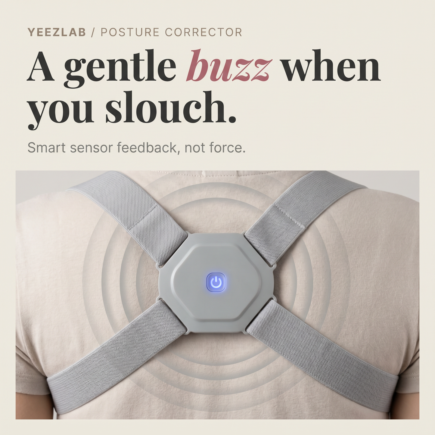 YeezLab™ Vibrating Upper Back Posture Corrector – Real-Time Feedback for Perfect Posture