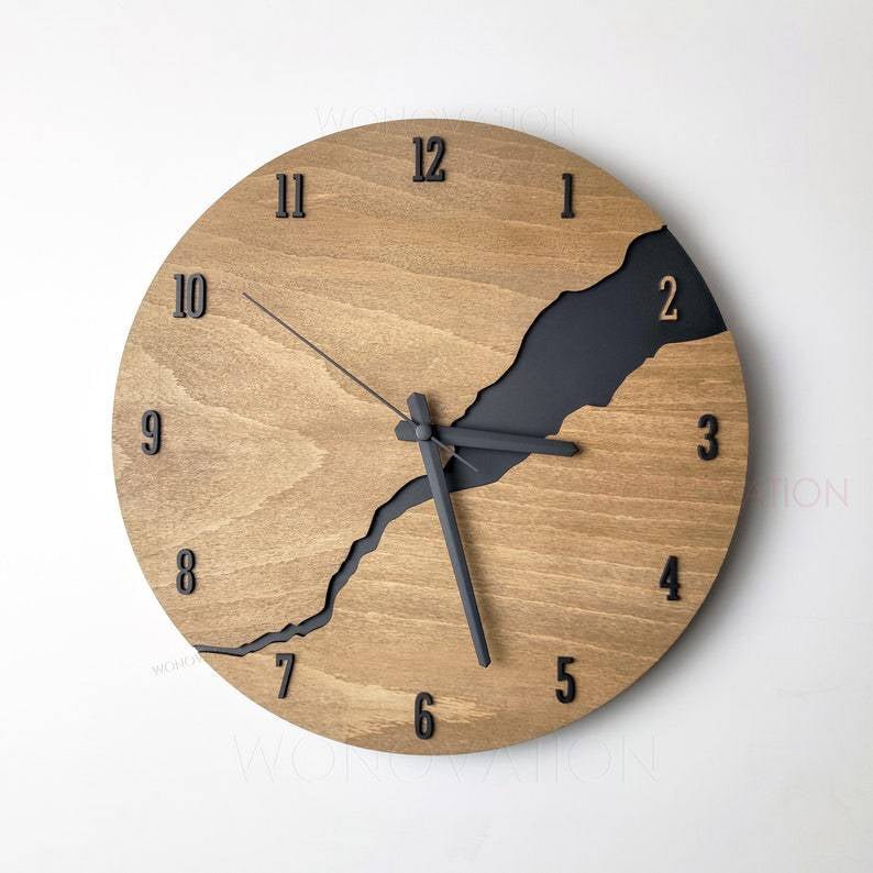 Stylish Wood Large Wall Clock - Yeezlab