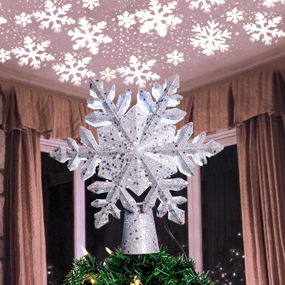 Colorful LED Snowflake Christmas Tree Topper - Yeezlab