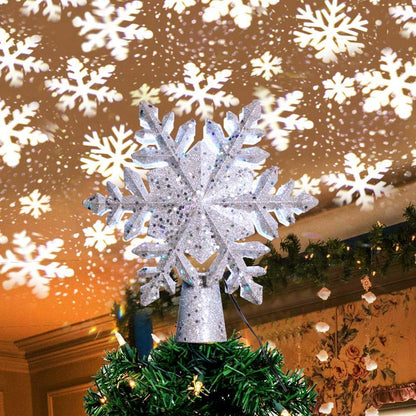 Colorful LED Snowflake Christmas Tree Topper