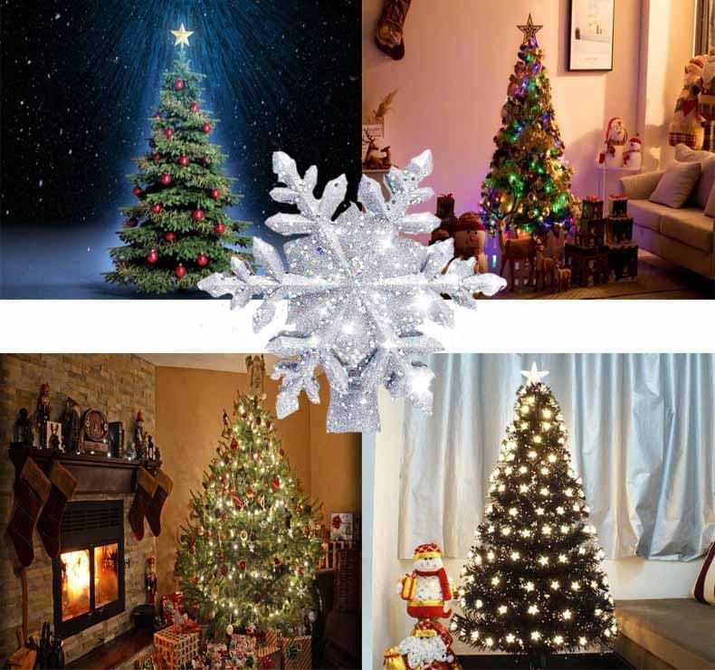 Colorful LED Snowflake Christmas Tree Topper