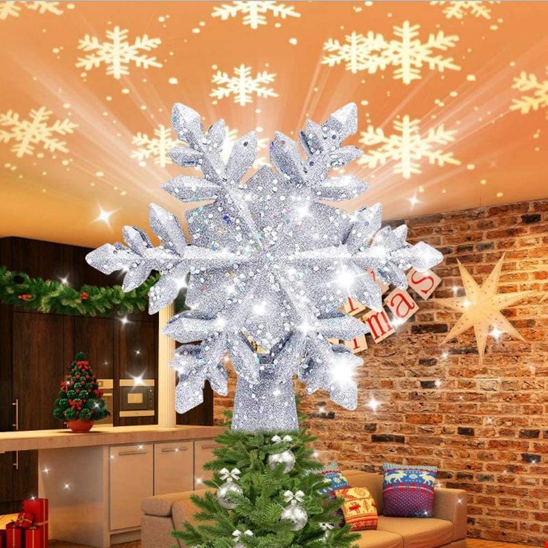 Colorful LED Snowflake Christmas Tree Topper