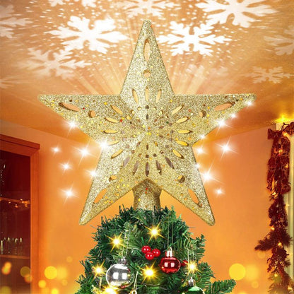 Colorful LED Snowflake Christmas Tree Topper