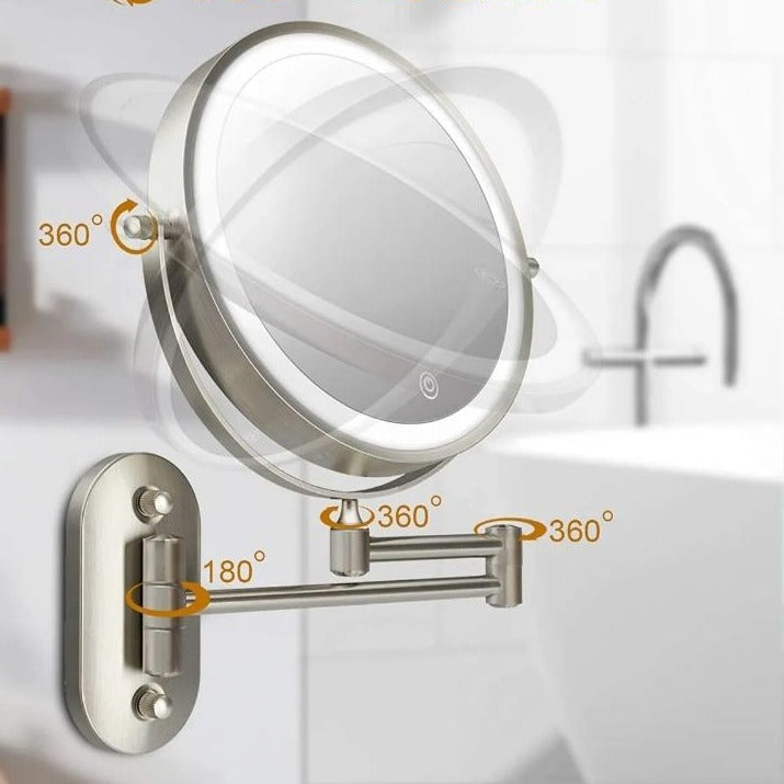 Luxury LED Lighted Mirror with Chrome Finish