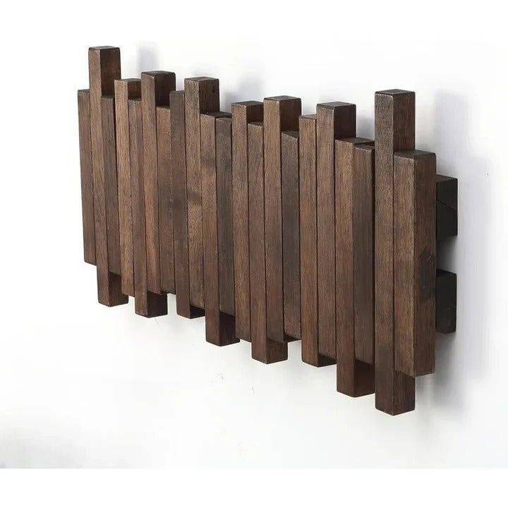 Rustic Wooden Coat Hook Shelf