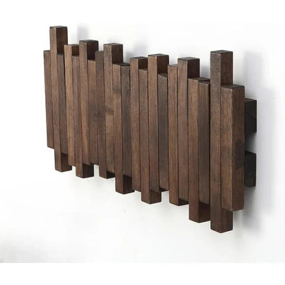 Rustic Wooden Coat Hook Shelf