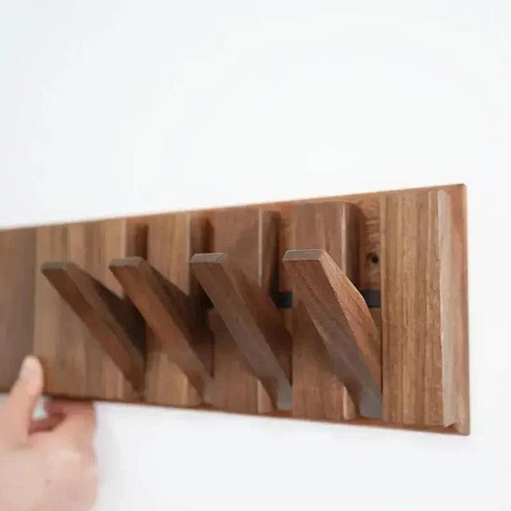 Reclaimed Wood Coat Rack with Hooks