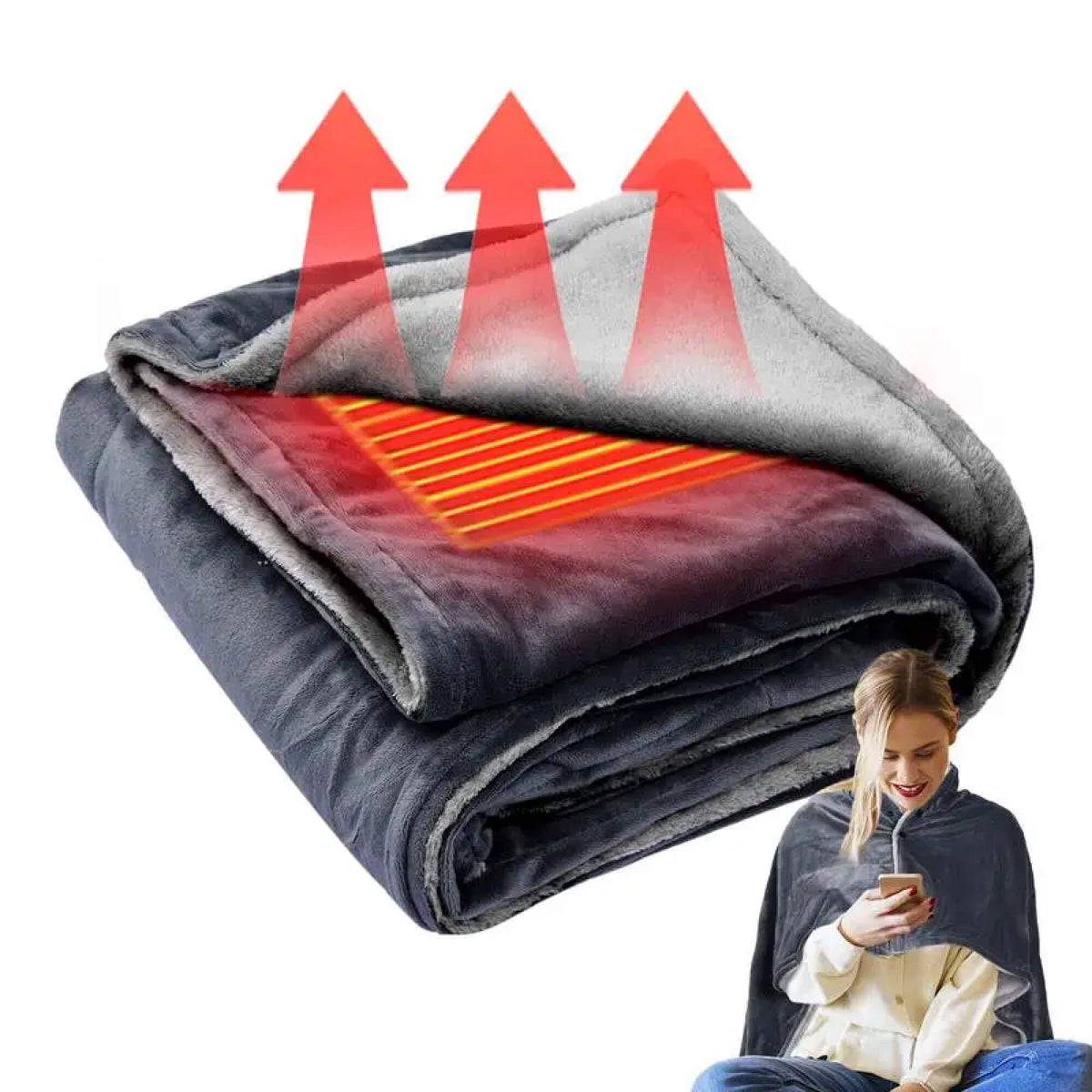 Cozy Electric Fleece Throw Blanket with Heat - Yeezlab