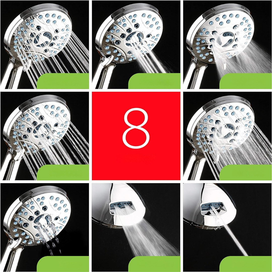 Luxury Shower Head High Pressure Chrome Finish Set