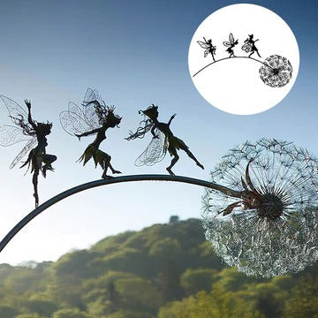 Metallic Fairy Outdoor Decor Sculpture