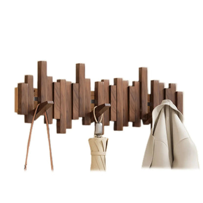 Stylish Wood Coat Rack with Hooks for Jackets and Bags