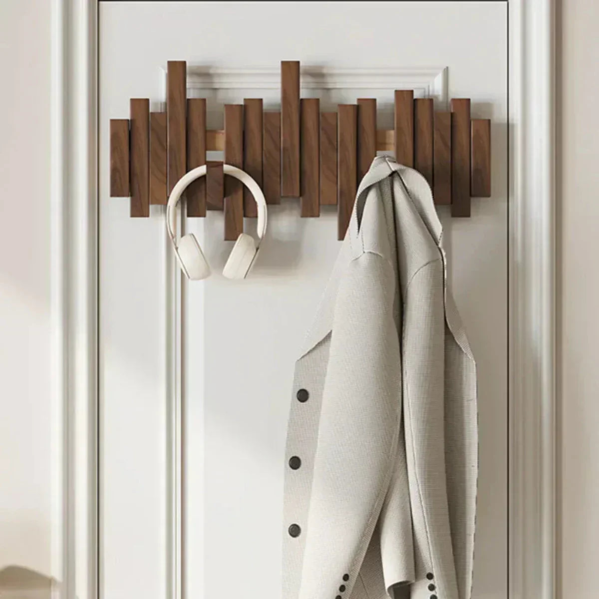 Stylish Wooden Wall Panel for Entryway Organization - Yeezlab