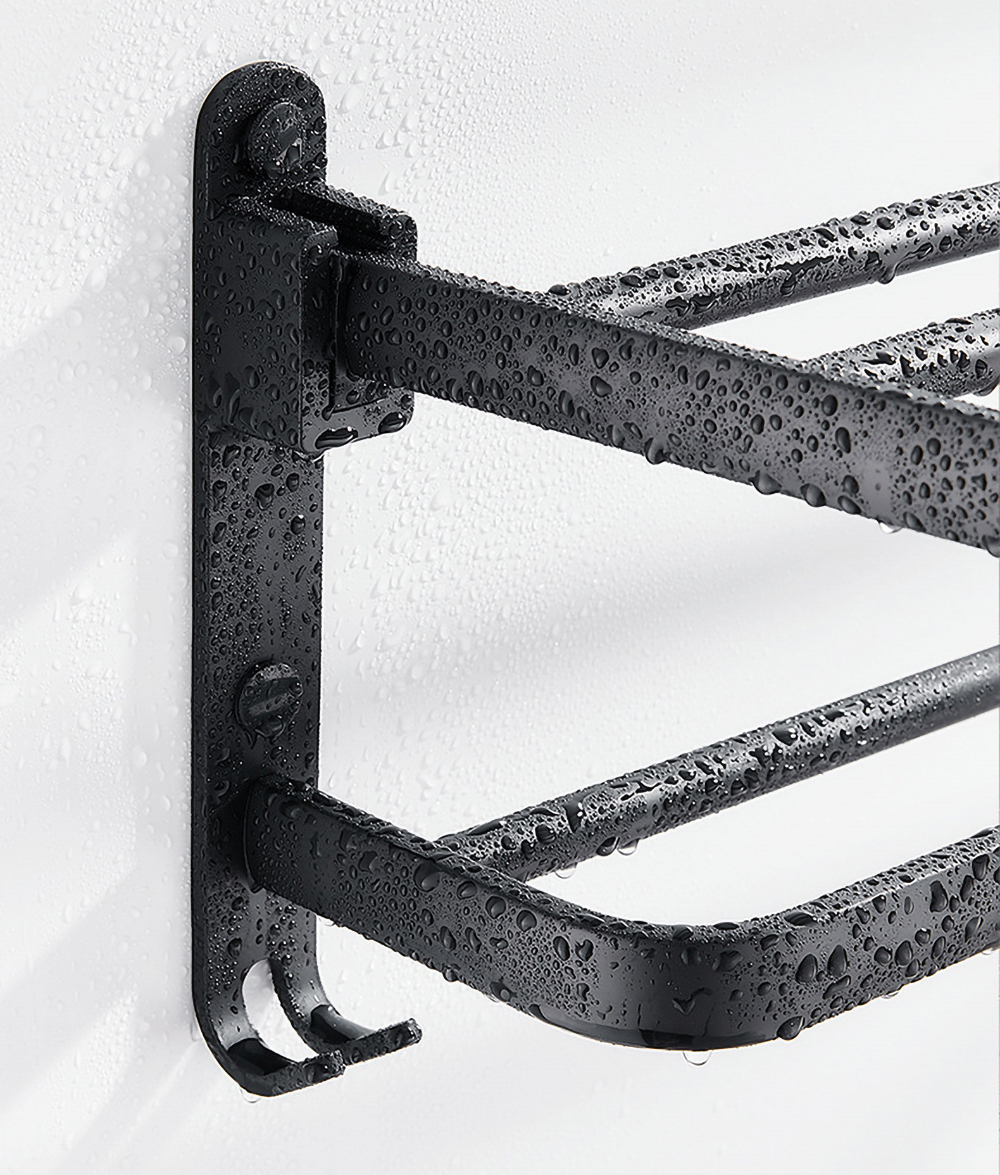 Space Saving Aluminum Folding Towel Rack