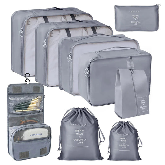 Packing Cubes 9-Pack Waterproof Travel Organizer Set
