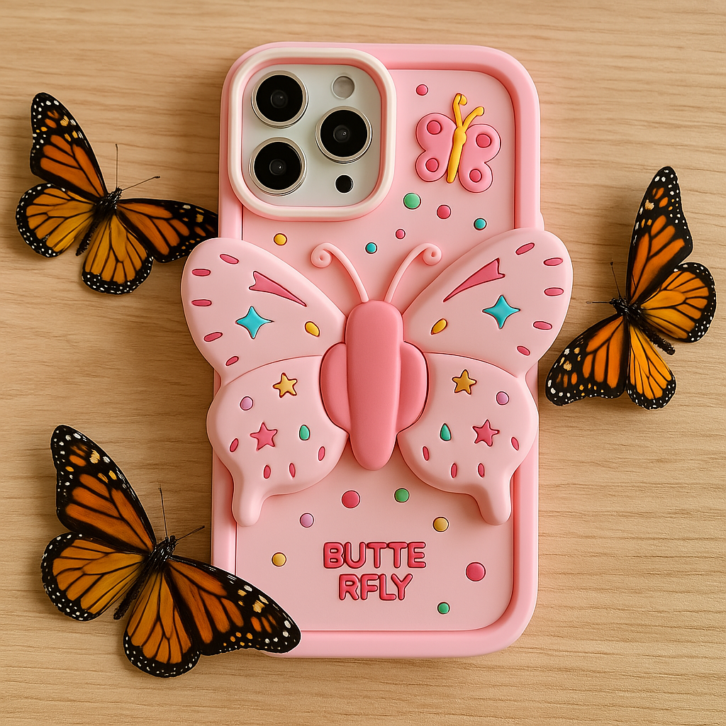 Trendy 3D Butterfly Protective iPhone Cover