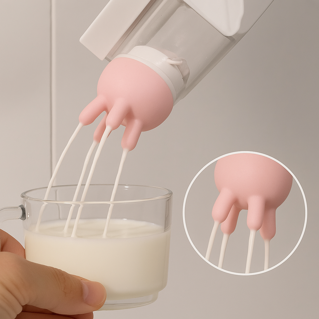 Leak Proof Reusable Cow Milk Bottle Pourer Caps - Yeezlab