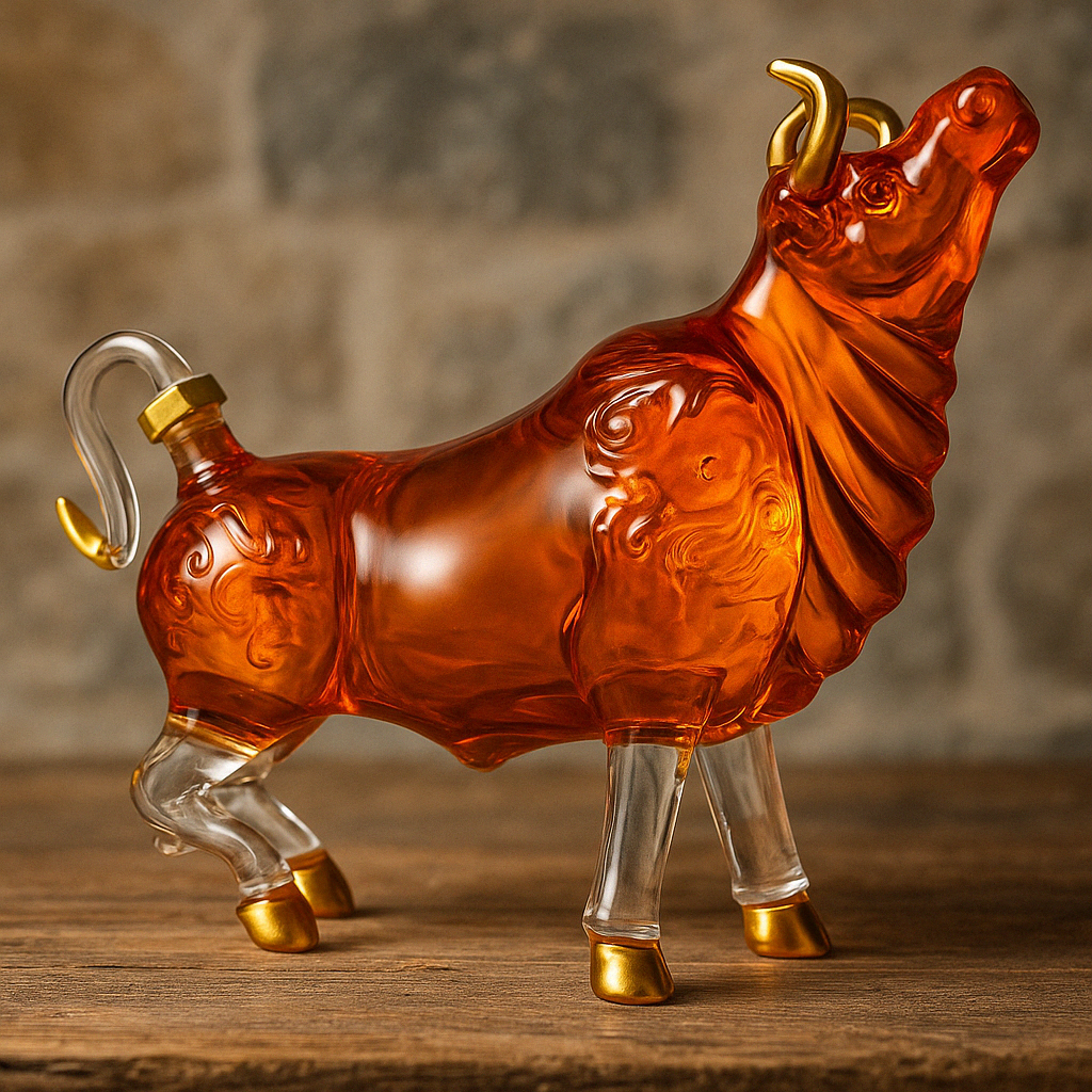 Unique Bull Shaped Glass Decanter