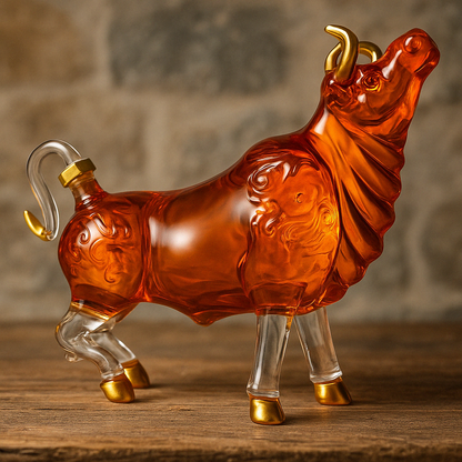 Unique Bull Shaped Glass Decanter