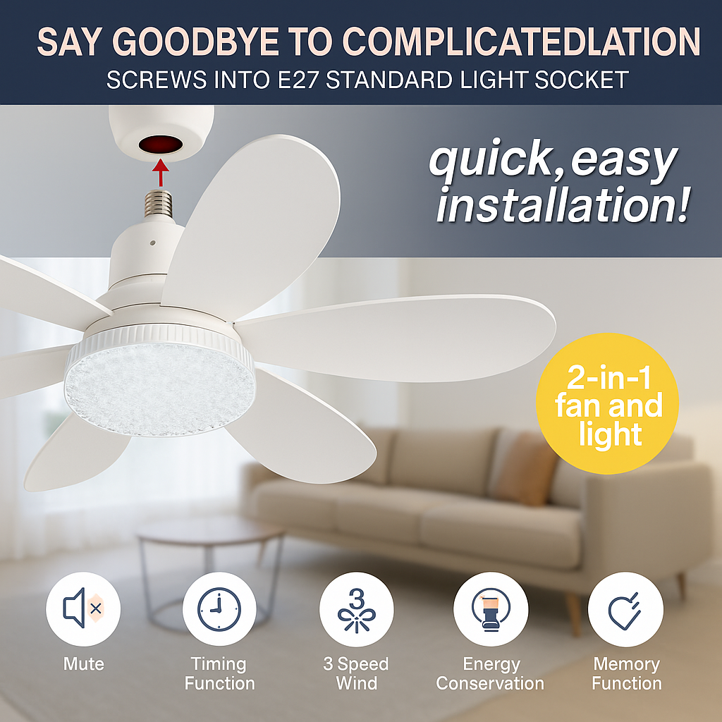 Stylish Floral LED Remote Ceiling Fan Light