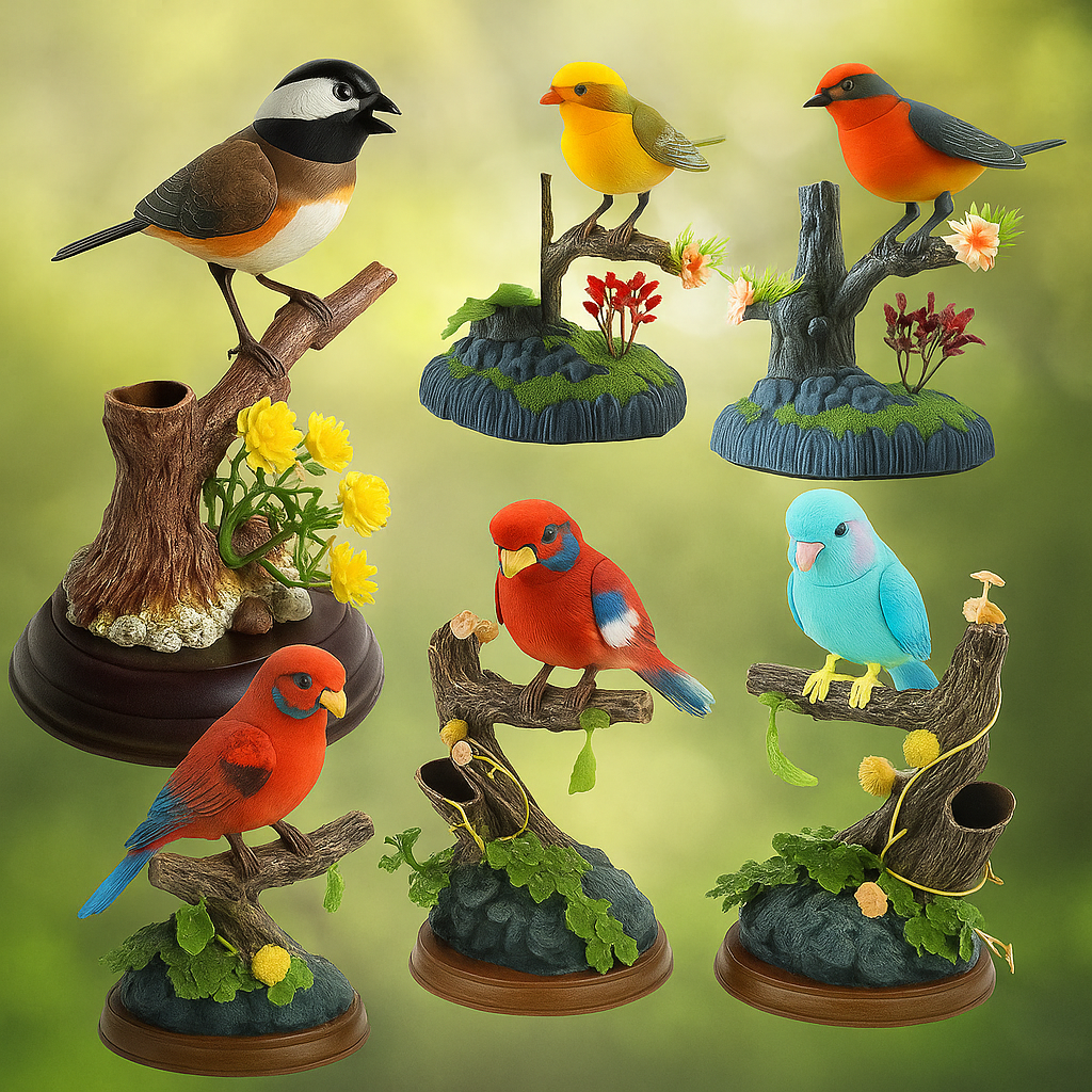 Colorful Musical Bird Figurine