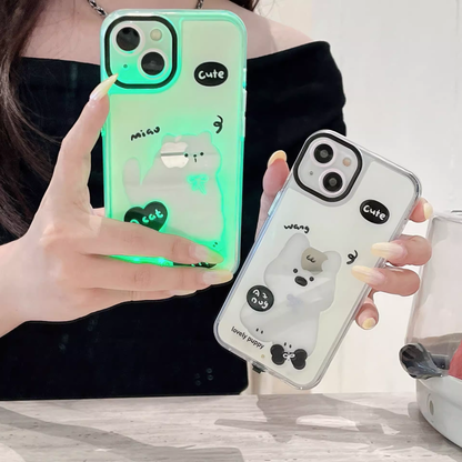 Glowing Cat Design Phone Cover
