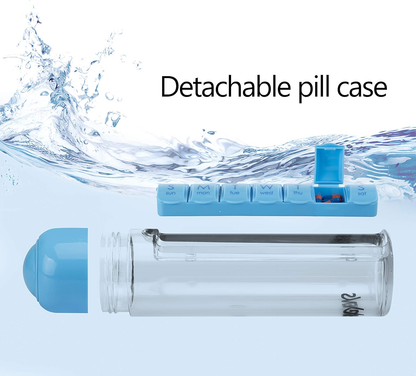 Daily Pill Box Portable Water Bottle