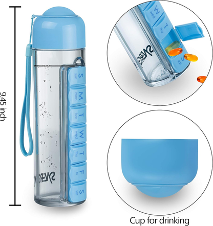 Daily Pill Box Portable Water Bottle