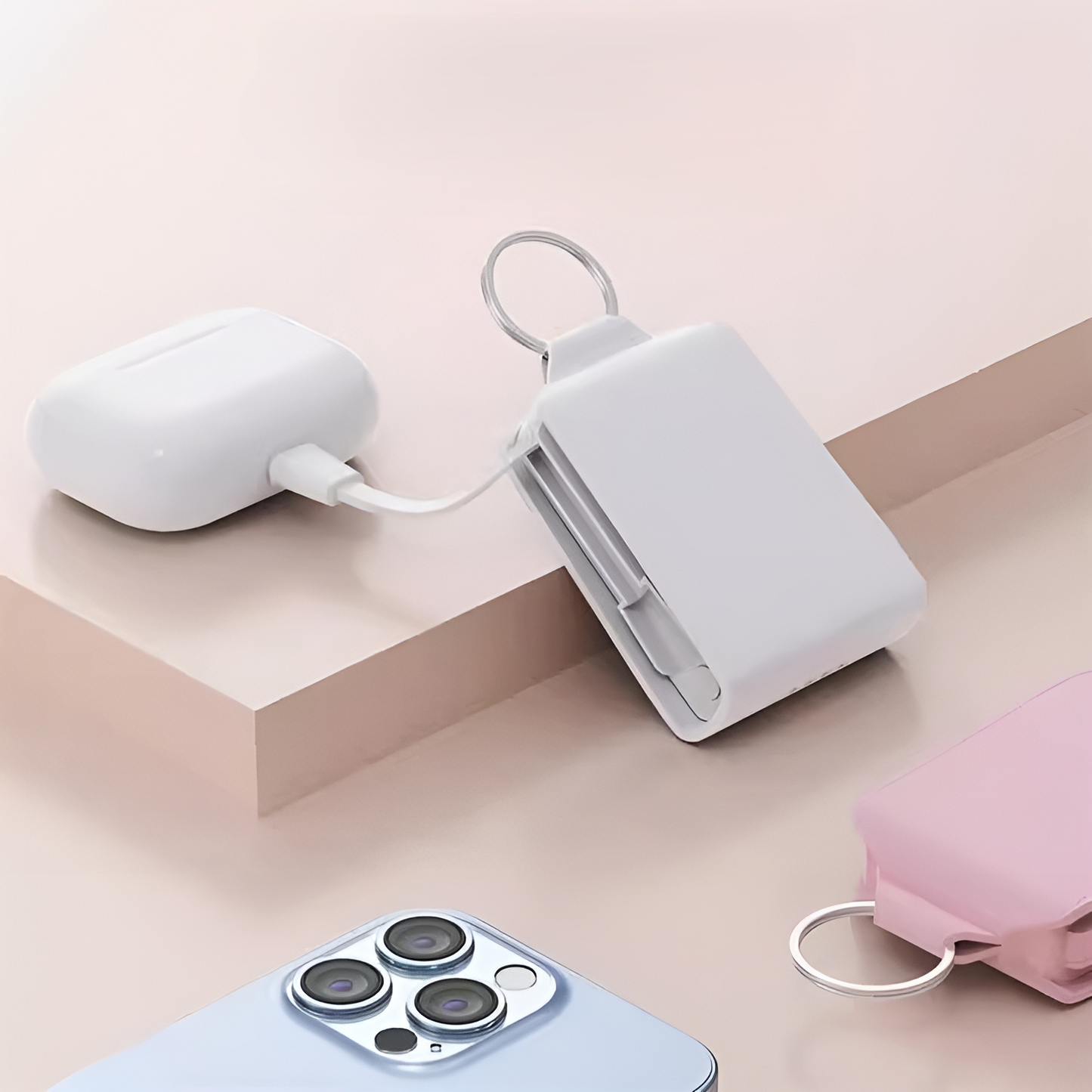 Compact Travel Portable Phone Charger Keychain