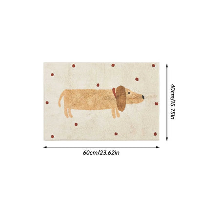 Plush Kids Rug with Cute Dog Design