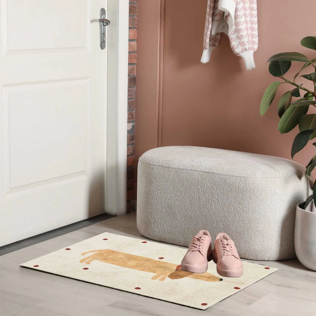 Plush Kids Rug with Cute Dog Design