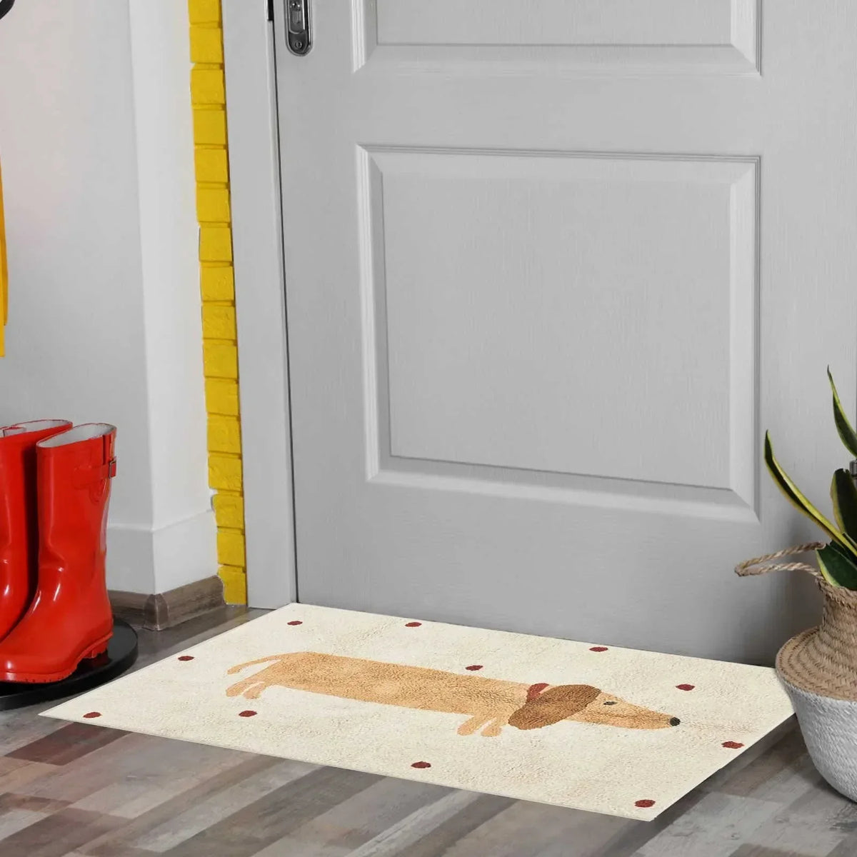 Plush Kids Rug with Cute Dog Design