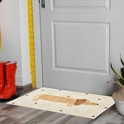 Plush Kids Rug with Cute Dog Design