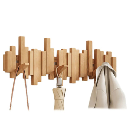 Stylish Wood Coat Rack with Hooks for Jackets and Bags