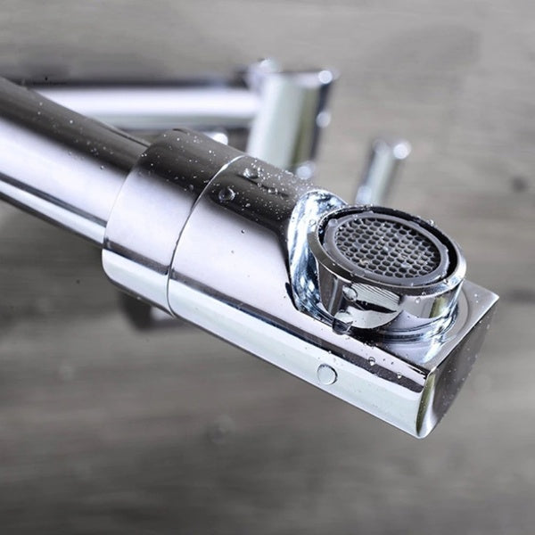 Space-Saving Foldable Chrome Kitchen Faucet